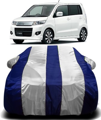R Rayvin Star Car Cover For Maruti Suzuki WagonR Stingray (With Mirror Pockets)(White, Blue)