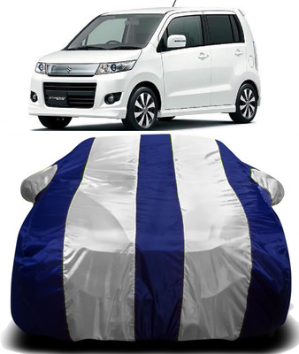 Swarish Car Cover For Maruti Suzuki WagonR Stingray (With Mirror Pockets)(White, Blue)
