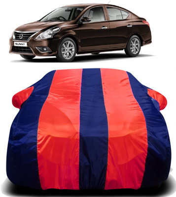 V VINTON Car Cover For Nissan Sunny (With Mirror Pockets)(Red, Blue)