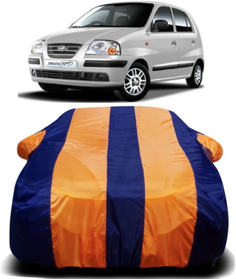 V VINTON Car Cover For Hyundai Santro Xing (With Mirror Pockets)(Orange, Blue)