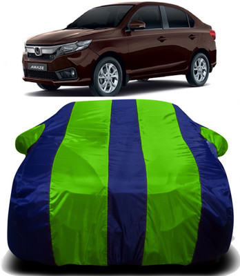 PVSTAR Car Cover For Honda Amaze (With Mirror Pockets)(Green, Blue)