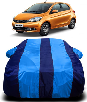 R Rayvin Star Car Cover For Tata Tiago (With Mirror Pockets)(Blue)