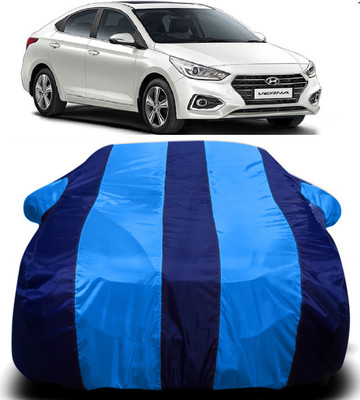 V VINTON Car Cover For Hyundai Fluidic Verna (With Mirror Pockets)(Blue)