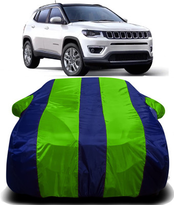 PVSTAR Car Cover For Jeep Compass (With Mirror Pockets)(Green, Blue)