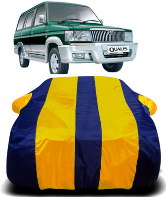 S Shine Max Car Cover For Toyota Qualis (With Mirror Pockets)(Yellow, Blue)