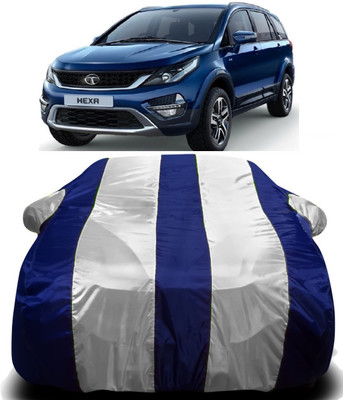 Swarish Car Cover For Tata Hexa (With Mirror Pockets)(White, Blue)