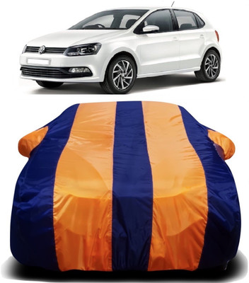 R Rayvin Star Car Cover For Volkswagen Polo GT (With Mirror Pockets)(Orange, Blue)