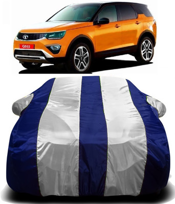 S Shine Max Car Cover For Tata Q502 (With Mirror Pockets)(White, Blue)