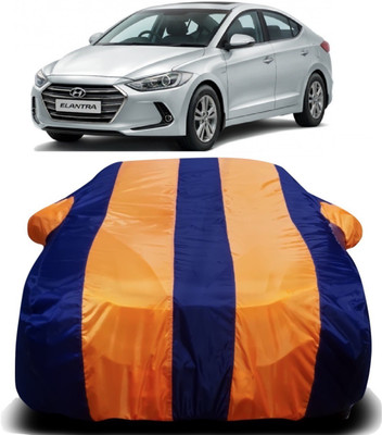 V VINTON Car Cover For Hyundai Elantra (With Mirror Pockets)(Orange, Blue)