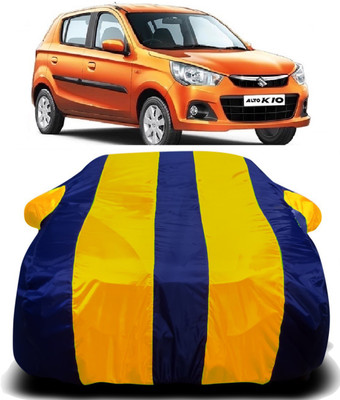 R Rayvin Star Car Cover For Maruti Suzuki Alto K10 (With Mirror Pockets)(Yellow, Blue)