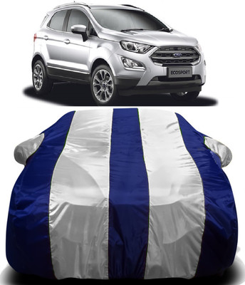 Swarish Car Cover For Ford Ecosport (With Mirror Pockets)(White, Blue)