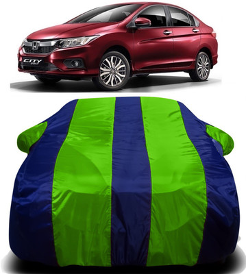 V VINTON Car Cover For Honda City i-Vtec (With Mirror Pockets)(Green, Blue)