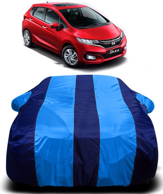 R Rayvin Star Car Cover For Honda Jazz Facelift (With Mirror Pockets)(Blue)