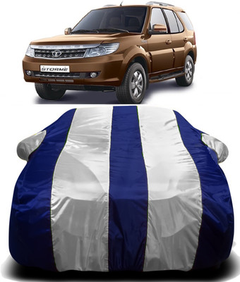 Swarish Car Cover For Tata Safari Storme (With Mirror Pockets)(White, Blue)
