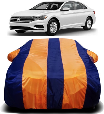R Rayvin Star Car Cover For Volkswagen Jetta (With Mirror Pockets)(Orange, Blue)