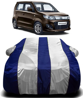 Swarish Car Cover For Maruti Suzuki Wagon R 1.0 (With Mirror Pockets)(White, Blue)