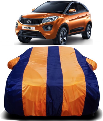 XOCAVO Car Cover For Tata Nexon (With Mirror Pockets)(Orange, Blue)