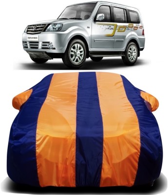pvstar Car Cover For Tata Sumo Grande (With Mirror Pockets)(Orange, Blue)