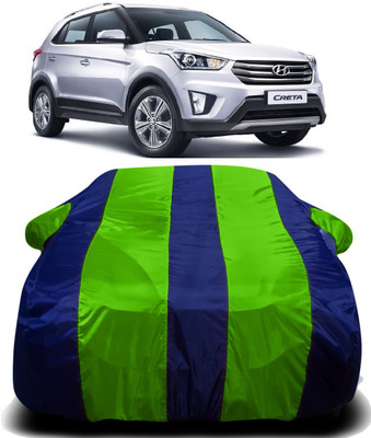 V VINTON Car Cover For Hyundai Creta (With Mirror Pockets)(Green, Blue)