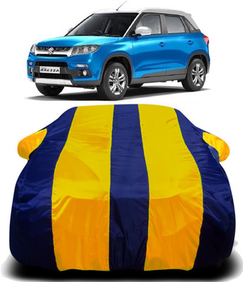 PVSTAR Car Cover For Maruti Suzuki Vitara Brezza (With Mirror Pockets)(Yellow, Blue)