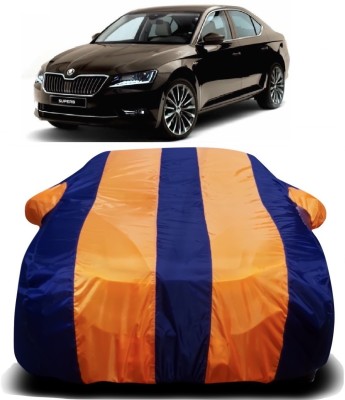 Swarish Car Cover For Skoda Superb (With Mirror Pockets)(Multicolor)