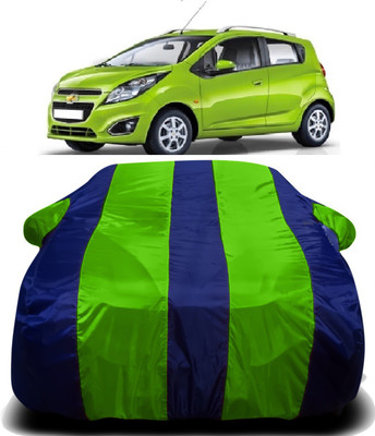 V VINTON Car Cover For Chevrolet Beat (With Mirror Pockets)(Green, Blue)