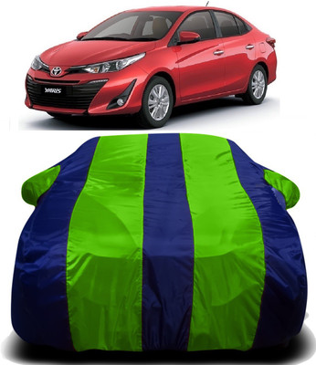 PVSTAR Car Cover For Toyota Yaris (With Mirror Pockets)(Green, Blue)