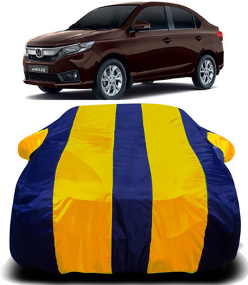 XOCAVO Car Cover For Honda Amaze (With Mirror Pockets)(Yellow, Blue)