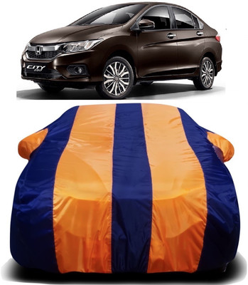 Swarish Car Cover For Honda City ZX (With Mirror Pockets)(Orange, Blue)