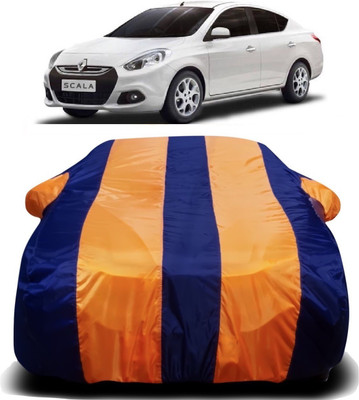 R Rayvin Star Car Cover For Renault Scala (With Mirror Pockets)(Orange, Blue)