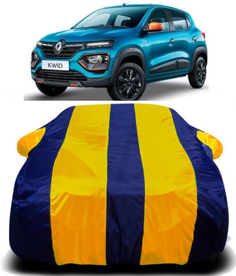 V VINTON Car Cover For Renault Kwid (With Mirror Pockets)(Yellow, Blue)