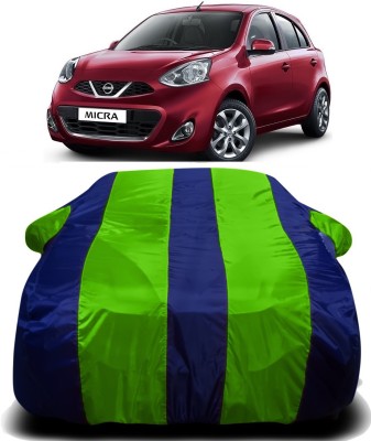 R Rayvin Star Car Cover For Nissan Micra (With Mirror Pockets)(Green, Blue)