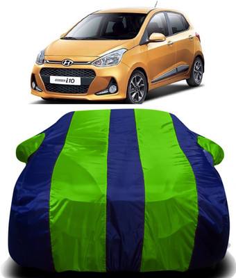 V VINTON Car Cover For Hyundai Grand i10 (With Mirror Pockets)(Green, Blue)