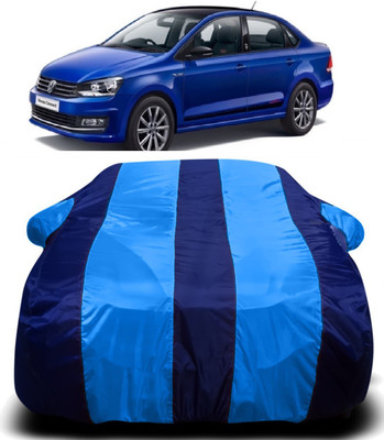 XOCAVO Car Cover For Volkswagen Vento (With Mirror Pockets)(Blue)