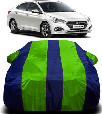 Swarish Car Cover For Hyundai Fluidic Verna 4S (With Mirror Pockets)(Green, Blue)
