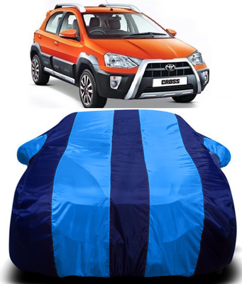 V VINTON Car Cover For Toyota Etios Cross (With Mirror Pockets)(Blue)