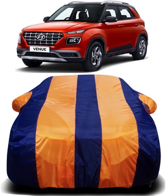 Swarish Car Cover For Hyundai Venue (With Mirror Pockets)(Orange, Blue)