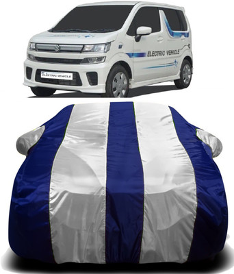 PVSTAR Car Cover For Maruti Suzuki WagonR Electric Vehicle (With Mirror Pockets)(White, Blue)