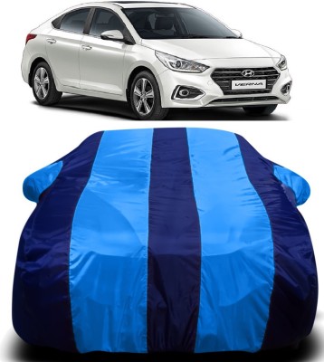 S Shine Max Car Cover For Hyundai Fluidic Verna 4S (With Mirror Pockets)(Blue)