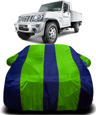 R Rayvin Star Car Cover For Mahindra Bolero Facelift (With Mirror Pockets)(Green, Blue)