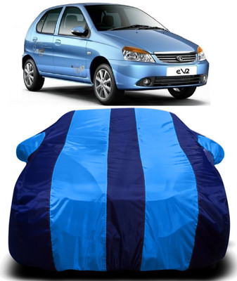 R Rayvin Star Car Cover For Tata Indica eV2 (With Mirror Pockets)(Blue)