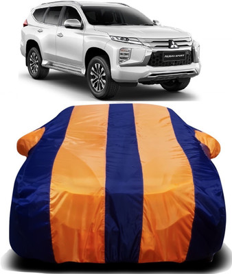 R Rayvin Star Car Cover For Mitsubishi Pajero Sport (With Mirror Pockets)(Orange, Blue)