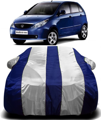 V VINTON Car Cover For Tata Indica Vista (With Mirror Pockets)(White, Blue)