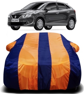 V VINTON Car Cover For Maruti Suzuki Baleno (With Mirror Pockets)(Orange, Blue)