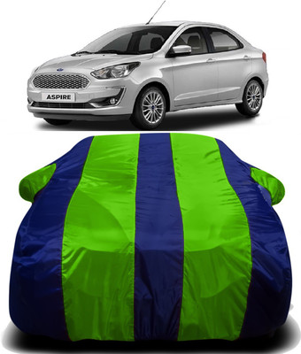 PVSTAR Car Cover For Ford Aspire (With Mirror Pockets)(Green, Blue)