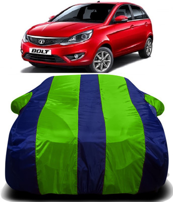 R Rayvin Star Car Cover For Tata Bolt (With Mirror Pockets)(Green, Blue)