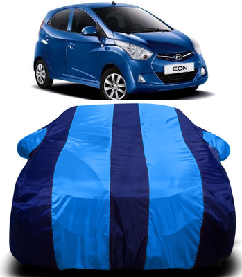 R Rayvin Star Car Cover For Hyundai Eon (With Mirror Pockets)(Blue)