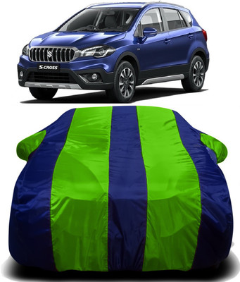 R Rayvin Star Car Cover For Maruti Suzuki S-Cross (With Mirror Pockets)(Green, Blue)