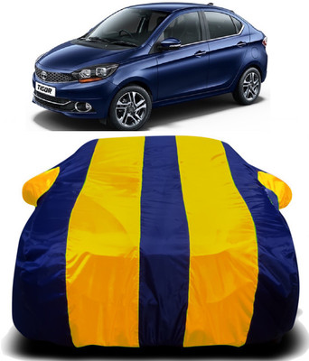 S Shine Max Car Cover For Tata Tigor (With Mirror Pockets)(Yellow, Blue)