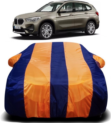 XOCAVO Car Cover For BMW X1 (With Mirror Pockets)(Orange, Blue)